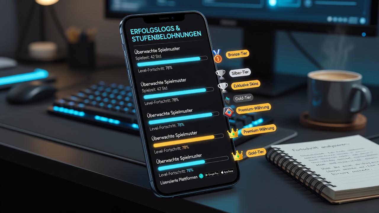 Darstellung von Erfolgsprotokollen in mobilen Glücksspiel-Apps mit gestaffelten Belohnungen