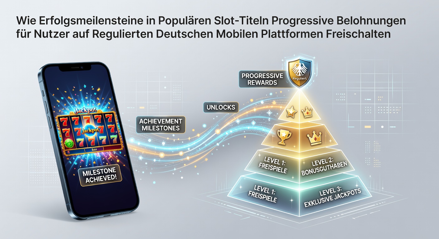 Illustration von Slot-Meilensteinen und progressiven Belohnungen auf deutschen Mobilplattformen