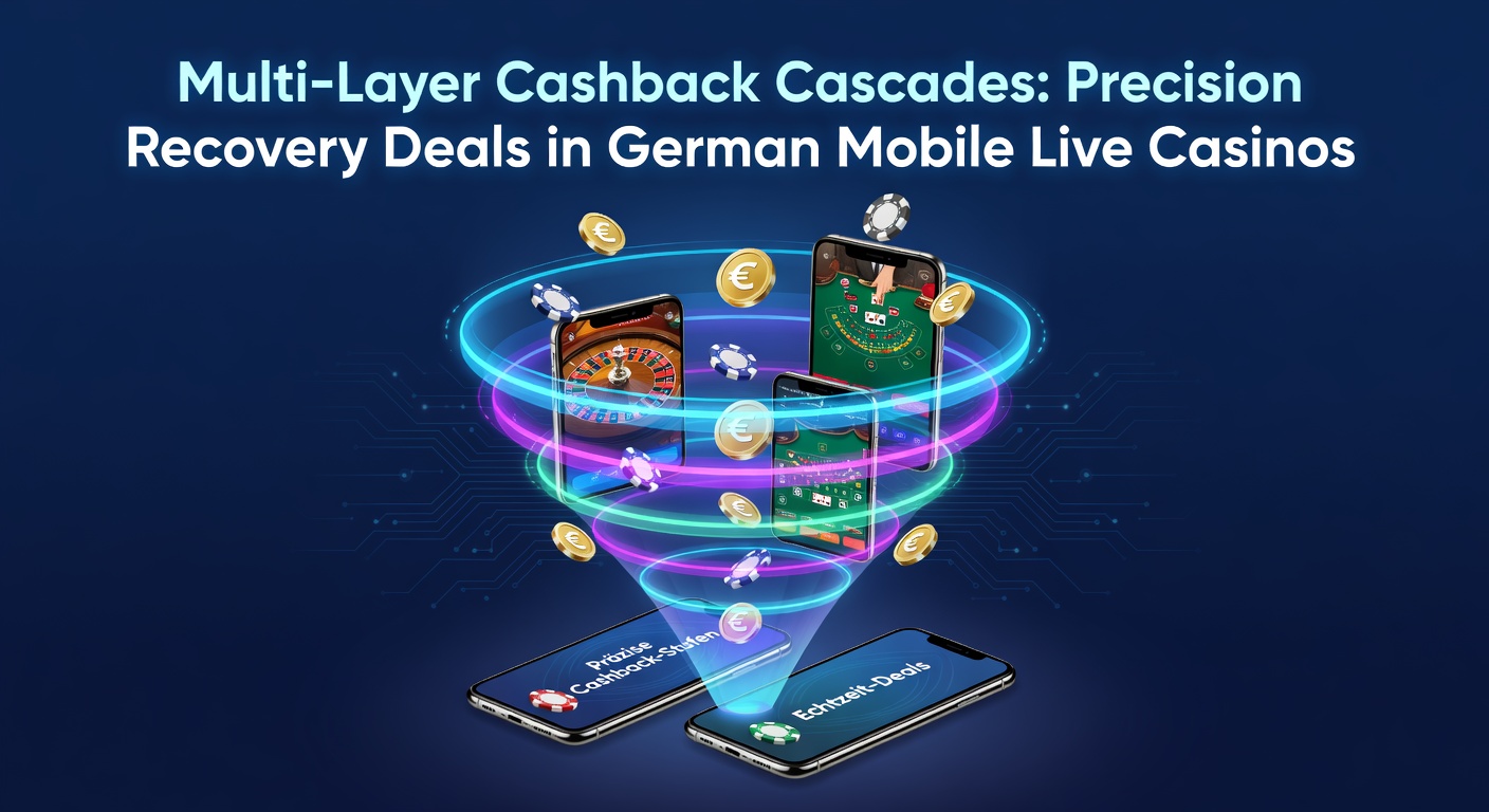 Grafik einer kaskadierenden Cashback-Struktur in einem Mobile-Live-Casino mit Schichten von Verlustrückerstattungen