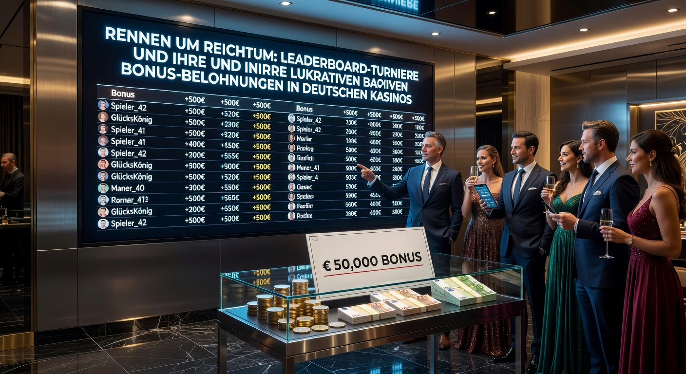 Spieler am Leaderboard in einem deutschen Casino-Turnier, mit steigenden Punkten und Preisen im Fokus